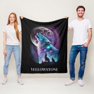 Yellowstone Wolf Fleece Blanket