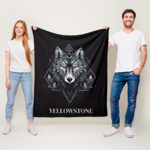 Yellowstone Wolf Fleece Blanket