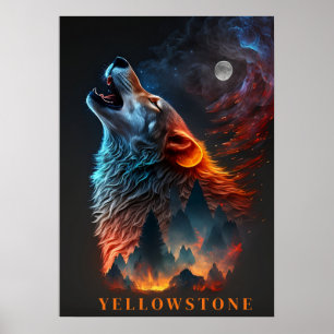 Yellowstone Wolf Poster Art