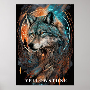 Yellowstone Wolf Poster Art 