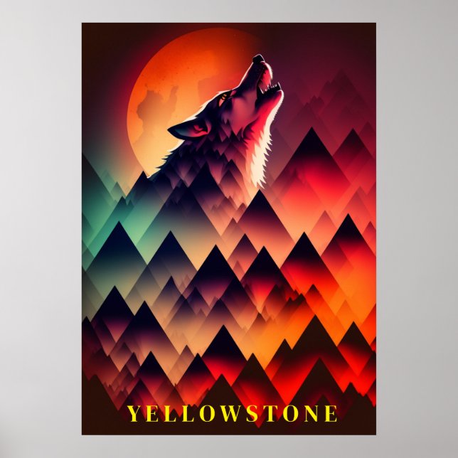 Yellowstone Wolf Poster Art  (Front)
