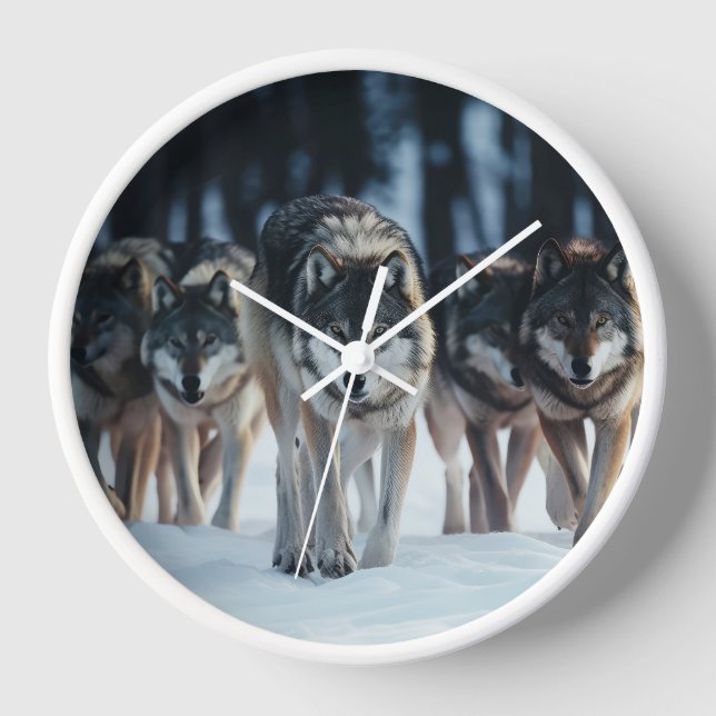 Yellowstone Wolves Clock (Front)