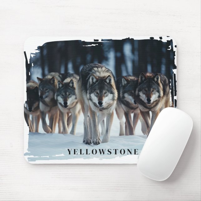 Yellowstone Wolves Mouse Pad (With Mouse)
