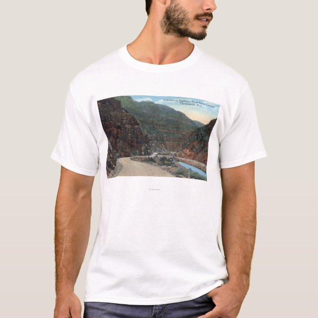 Yellowstone, WY - Yellowstone Highway and Wind 2 T-Shirt (Front)