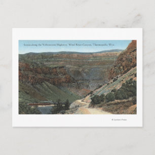 Yellowstone, WY - Yellowstone Highway and Wind Postcard