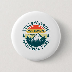 Yellowstone Wyoming Nature Hiking Outdoors Travel 6 Cm Round Badge