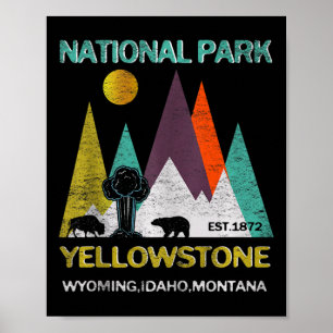 Yellowstone Wyoming Us National Park Camping Hikin Poster