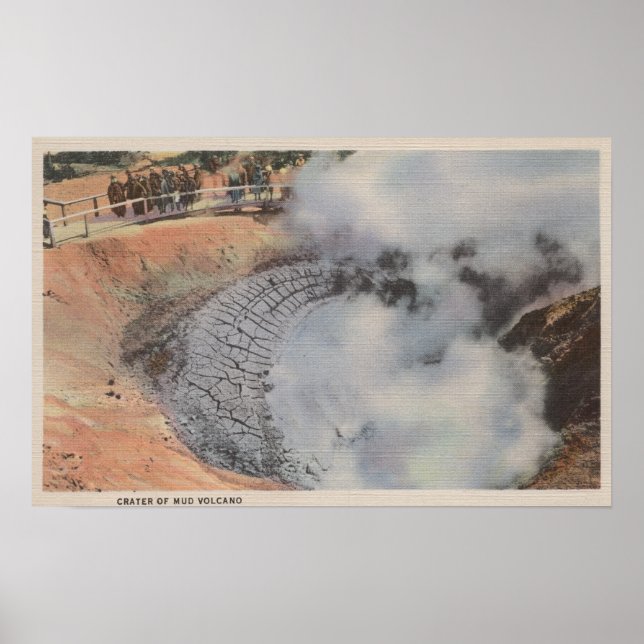 Yellowstone, WYView of Crater of Mud Volcano Poster (Front)