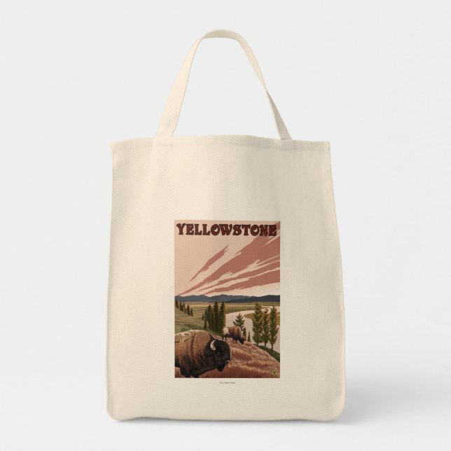 YellowstoneBison Scene Tote Bag (Front)