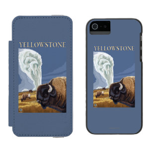 YellowstoneBison with Old Faithful Incipio Watson™ iPhone 5 Wallet Case