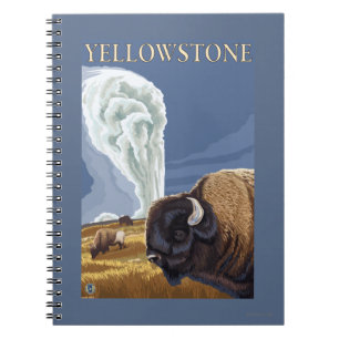YellowstoneBison with Old Faithful Notebook