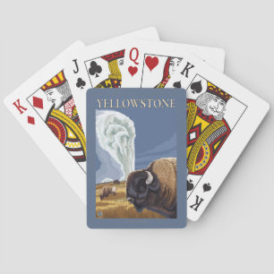 YellowstoneBison with Old Faithful Playing Cards