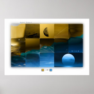 yelow --> blue poster