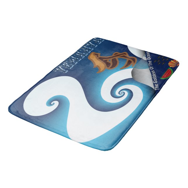 Yemanya Goddess Of The Ocean Bath Mat (Angled)