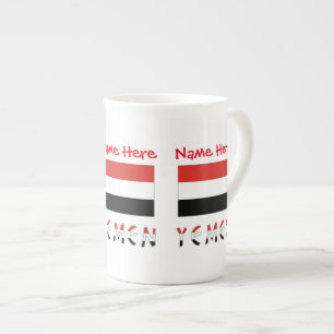 Yemen and Yemeni Flag Red Personalisation Bone China Mug