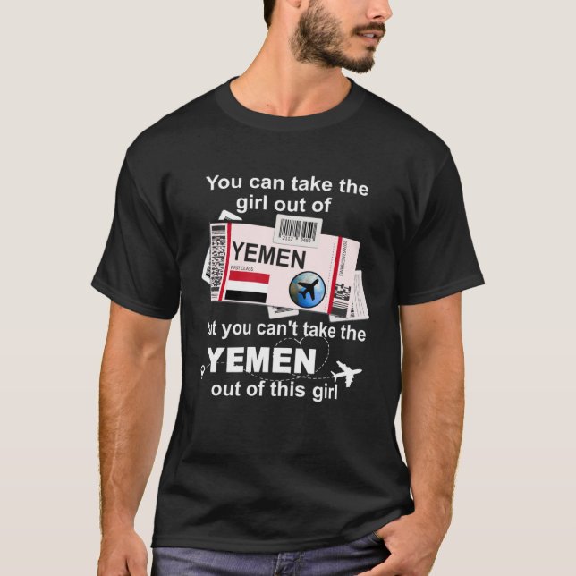 Yemen Boarding Pass  Yemen Girl  Yemen T-Shirt (Front)