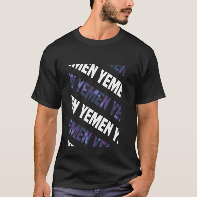 Yemen Camo Pattern Purple Camouflage T-Shirt (Front)