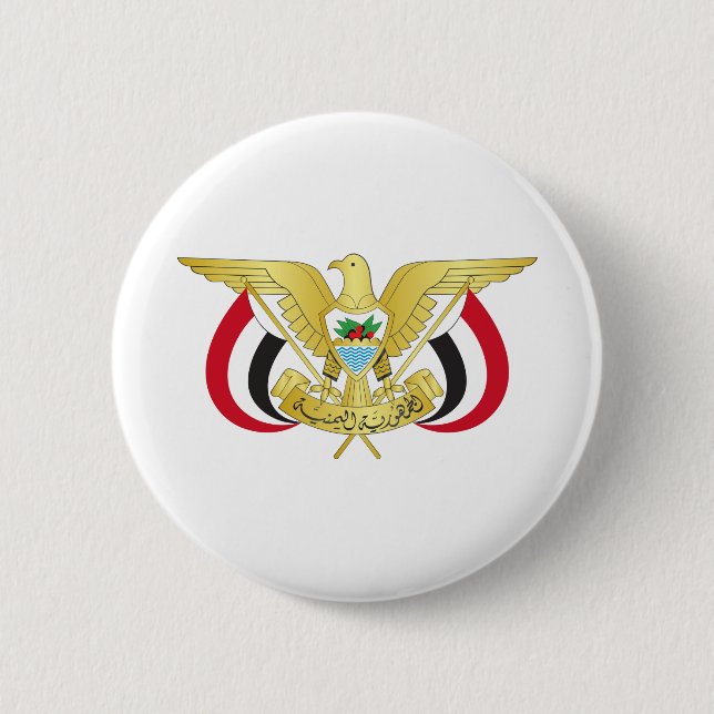 yemen emblem 6 cm round badge (Front)