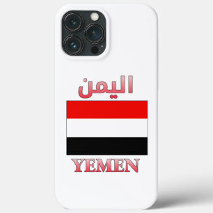 Yemen Flag اليمن Arabic & English WordArt Cool iPhone 13 Pro Max Case