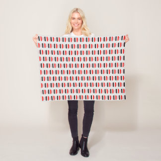 Yemen Flag اليمن Arabic & English WordArt Fleece Blanket