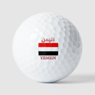 Yemen Flag اليمن Arabic & English WordArt Golf Balls