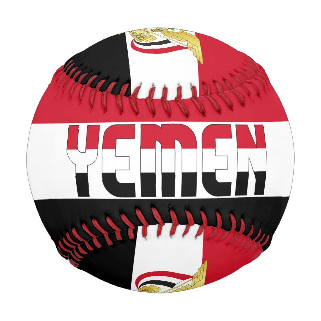Yemen Flag and Coat of Arms Patriotic Baseball (Front)