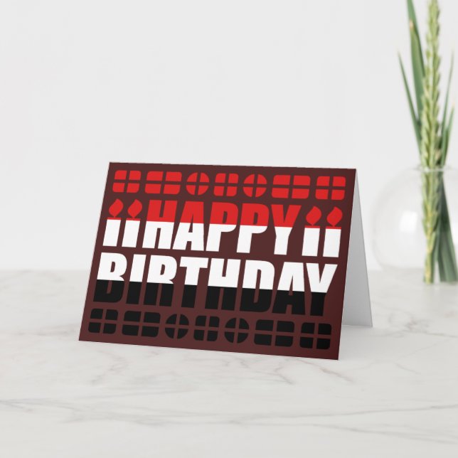 Yemen Flag Birthday Card (Front)