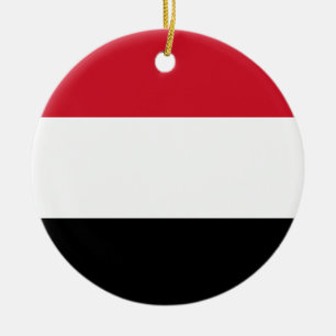 Yemen Flag Ceramic Tree Decoration