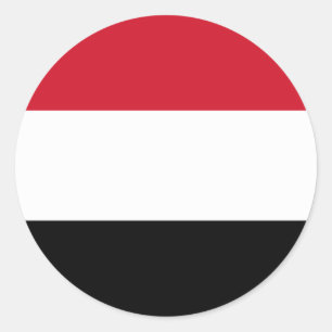 yemen flag classic round sticker