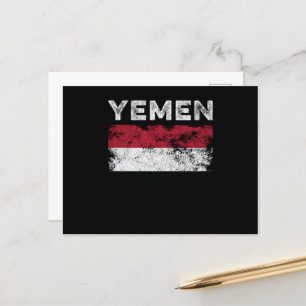 Yemen Flag Distressed - Yemeni Flag Postcard