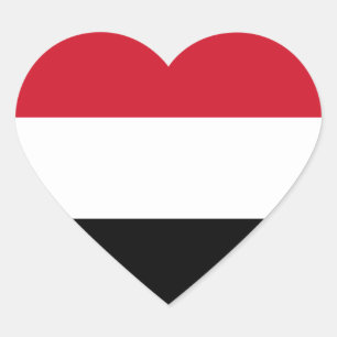 Yemen Flag Heart Sticker
