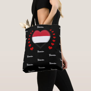 Yemen Flag & Heart, Yemen Flag fashion /sport Tote Bag