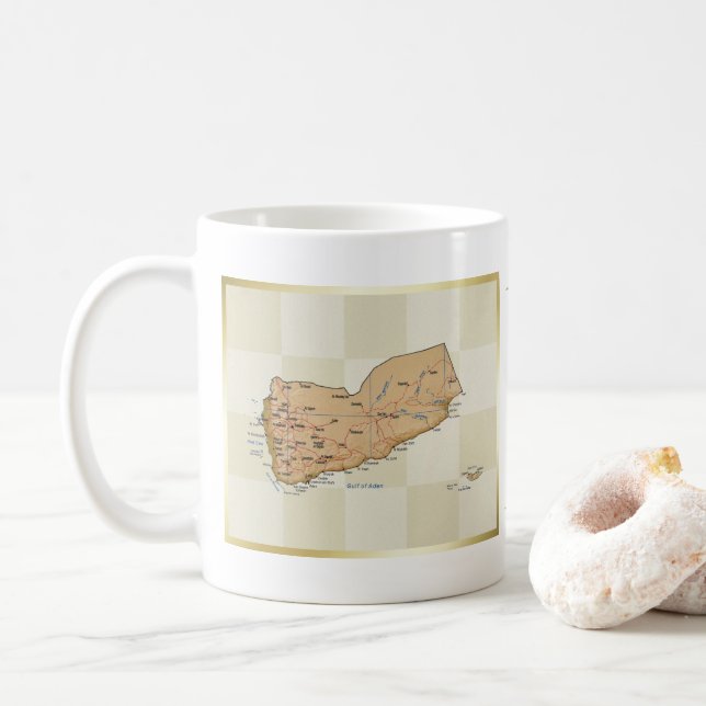 Yemen Flag + Map Mug (With Donut)