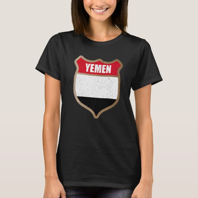 Yemen Flag Patch For Yemenis And Who Love Yemen T-Shirt (Front)
