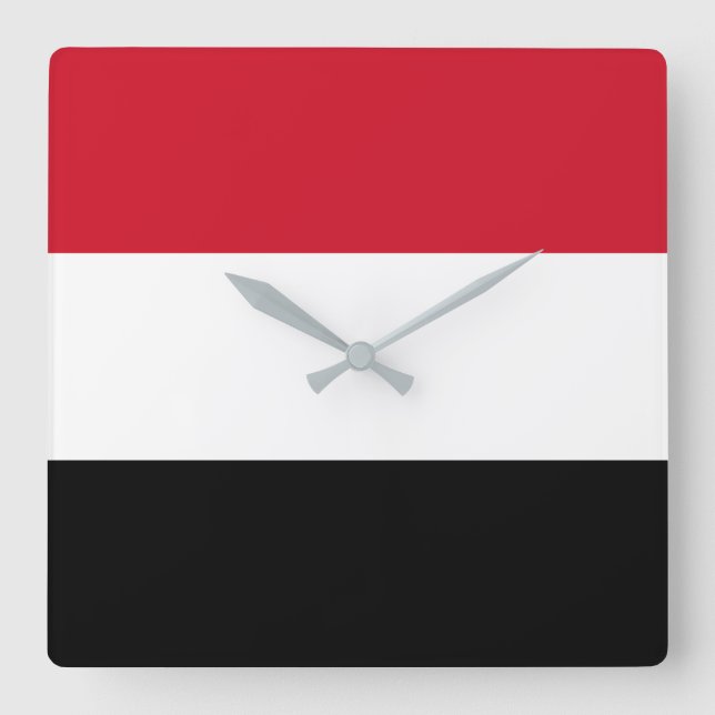 Yemen Flag Square Wall Clock (Front)