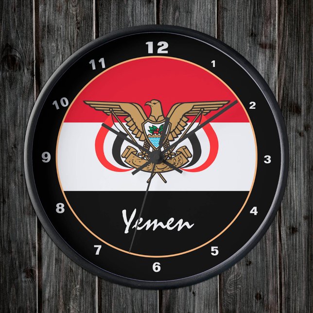 Yemen Flag, Yemen patriotic Home / design Round Clock (Creator Uploaded)