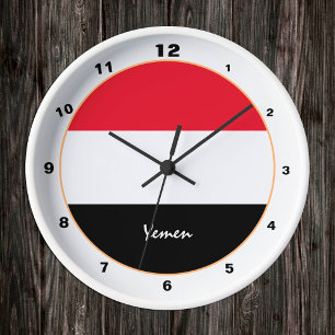 Yemen Flag & Yemen trendy fashion /design clock