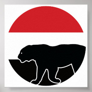 Yemen Leopard Yemeni National Animal Flag Poster