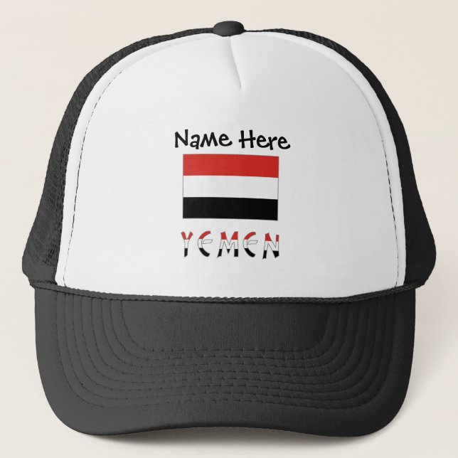 Yemen Yemeni Flag Personalised  Trucker Hat (Front)