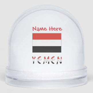 Yemen Yemeni Flag Red Personalised Snowglobe