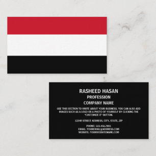 Yemeni Flag, Flag of Yemen Business Card
