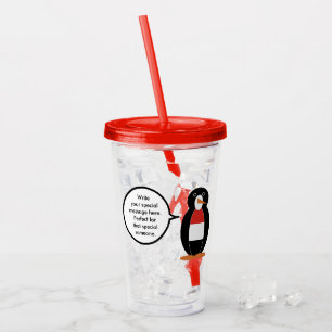 Yemeni Talking Ms. Penguin Personalised Acrylic Tumbler