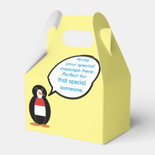Yemeni Talking Ms. Penguin Personalised  Favour Box (Back Side)