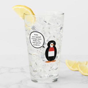 Yemeni Talking Ms. Penguin Personalised  Glass