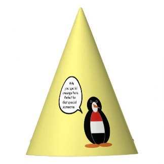 Yemeni Talking Ms. Penguin Personalised Party Hat