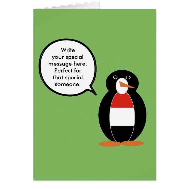 Yemeni Talking Ms. Talking Penguin Menu or Table (Front)