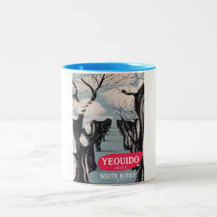 Yeouido South Korea travel poster Two-Tone Coffee Mug