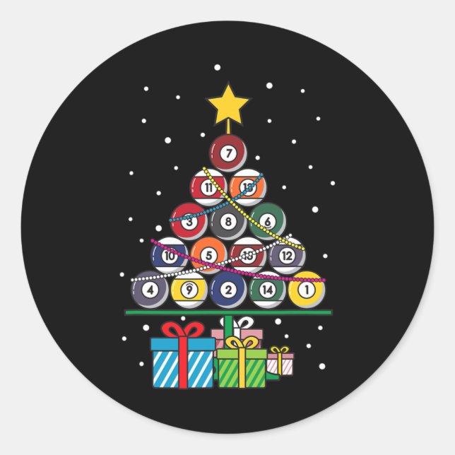 Yeoys Sports And Activity Gifts Billiard Ll Xmas T Classic Round Sticker (Front)