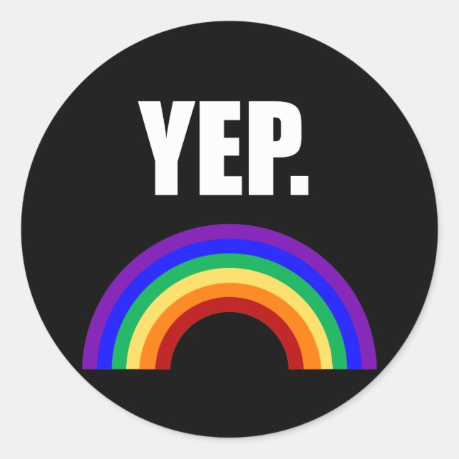 Yep Funny Gay Pride Stickers (Front)