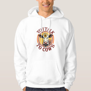 Yep I Talk To Cows Funny Vintage Dairy Farmer Cow  Hoodie